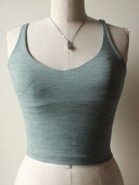 lululemon blue heathered align scoop neck cropped tank top size 2